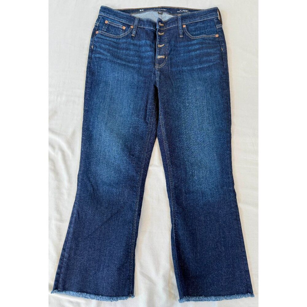 J. Crew 9" demi-boot crop jeans in Dark Worn wash - Size 32 - Picture 2 of 9